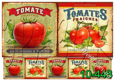 Декупажна карта - помідори 10-448, формат А4, 60 г/м2