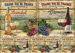 Декупажна карта - вино і виноград VI102, формат А4, 60 г/м2