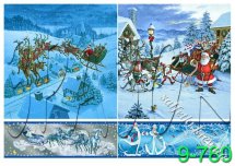 Декупажна карта - новорічна 9-780, формат А4, 60 г/м2