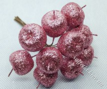 Яблоки в блестках розовые (пучок)