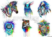 Декупажна карта - звірі акварель AN100, формат А4, 60 г/м2