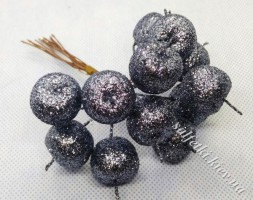 Яблука в блискітках чорні (пучок)