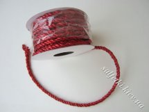 Шнур декоративный красный (бобина)