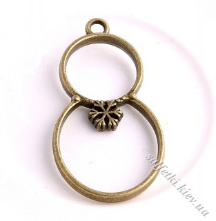 Підвіска металева Сніговик контур (колір - бронза)