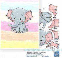 Набір для створення 3-D листівки Слоненя
