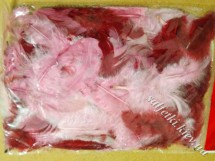 Перья натуральные для декора микс красно-розовый