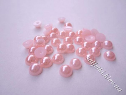 Полубусины нежно-розовый жемчуг 6 мм (100 шт)
