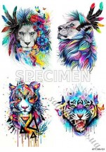 Декупажна карта - звірі акварель AN101, формат А4, 60 г/м2