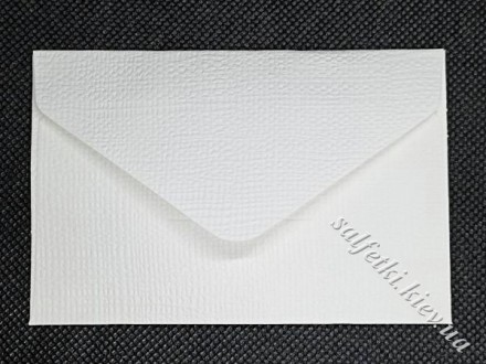 Міні-конверт 10,5 х 7 см фактурний білий