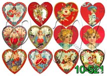 Декупажна карта - серця-валентинки 10-521, формат А4, 60 г/м2