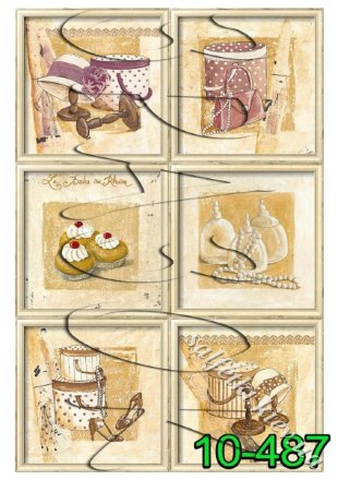 Декупажна карта - жіночі дрібнички 10-487, формат А4, 60 г/м2