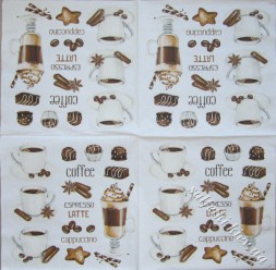 Серветка coffee cups and chocolate sweets 33 х 33 см (ТС4579)