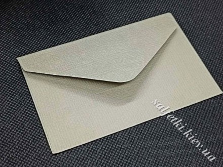 Міні-конверт 10,5 х 7 см фактурний сірий