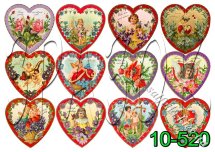 Декупажна карта - серця-валентинки 10-520, формат А4, 60 г/м2