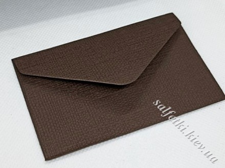 Міні-конверт 10,5 х 7 см фактурний темно-коричневий