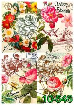 Декупажна карта - янголятка і квіти 10-546, формат А4, 60 г/м2