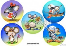 Декупажна карта - мишки в кружечках AN105, формат А4, 60 г/м2