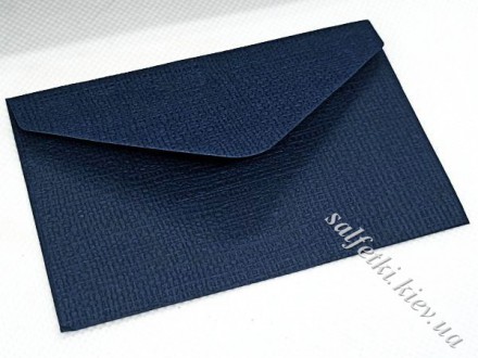 Міні-конверт 10,5 х 7 см фактурний темно-синій