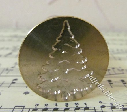 Печатка новорічна Ялинка пухнаста 3 см NG1 з ручкою