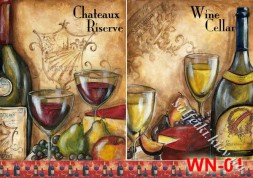 Декупажна карта - вино і фрукти WN001, формат А4, 60 г/м2