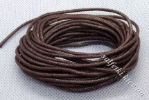 Вощений шнур коричневий, бавовна, 2 мм (5 метрів)