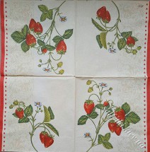 Серветка гілочки полунички 33 х 33 см (ТС0040)