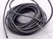 Вощений шнур темно-сірий, бавовна, 2 мм (5 метрів)