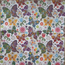 Серветка різнобарвні метелики 33 х 33 см (ТС0042)
