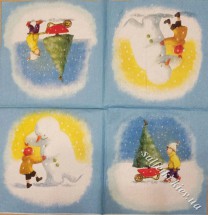 Серветка танці зі сніговиком 33 х 33 см (ТС0004)