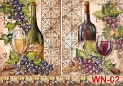 Декупажна карта - вино і фрукти WN002, формат А4, 60 г/м2