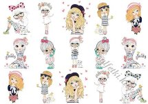 Декупажна карта - стильні дівчатка CH049, формат А4, 60 г/м2