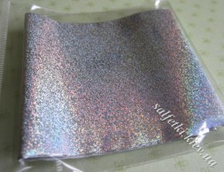 Foil transfer for nails silver holography sand
