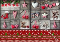 Декупажна карта - Новий рік у стилі кантрі NY121, формат А4, 60 г/м2