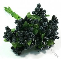 Тычинки на проволоке сложные с ягодками и листьями черные пучок