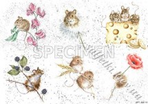 Декупажна карта - мишки AN111, формат А4, 60 г/м2