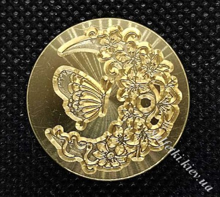 Печатка Метелик і квіти без ручки