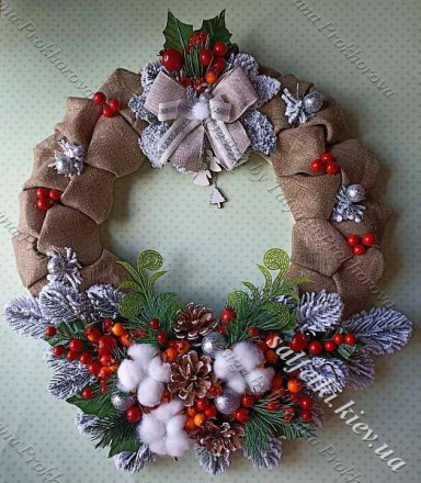 Новорічний інтер&#039;єрний віночок &quot;Ягідний ранок&quot;