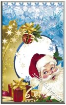 Пакетик для цукерок та подарунків новорічний "Портрет Діда Мороза" 25х40 см.