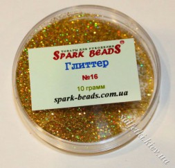 16 Глітер (блискітки) золото лазер 10 г в коробочці