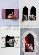 Декупажна карта - мишки AN112, формат А4, 60 г/м2