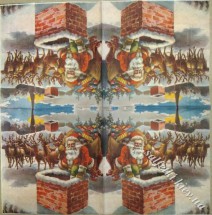 Серветка Санта залазить у трубу 33 х 33 см (ТС4813)