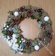 Новорічний інтер'єрний віночок "Зимовий спокій"