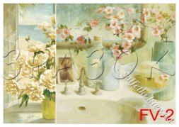 Декупажна карта - квіти FV-2, формат А4, 60 г/м2