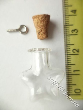 Mini bottle made of glass with a stopper Star (defective)