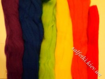 Set of wool for felting 40g №125001 Rainbow mood combed ribbon