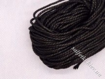 Вощений шнур чорний, бавовна, 3 мм (1 метр)