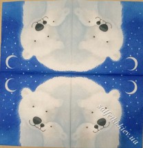 Серветка білі ведмеді 33 х 33 см (ТС0012)