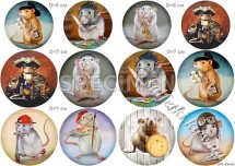 Декупажна карта - щури в кружечках AN115, формат А4, 60 г/м2