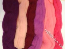 Set of wool for felting 40g №125002 Favorite orchid combed ribbon
