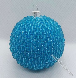 Новорічна кулька на ялинку "Блакитна крижинка" 6 см